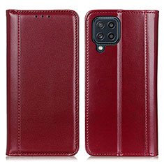 Leather Case Stands Flip Cover Holder M05L for Samsung Galaxy M32 4G Red