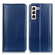 Leather Case Stands Flip Cover Holder M05L for Samsung Galaxy S21 5G Blue