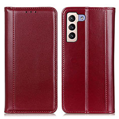 Leather Case Stands Flip Cover Holder M05L for Samsung Galaxy S21 5G Red
