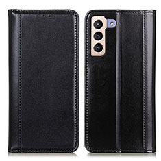 Leather Case Stands Flip Cover Holder M05L for Samsung Galaxy S22 5G Black