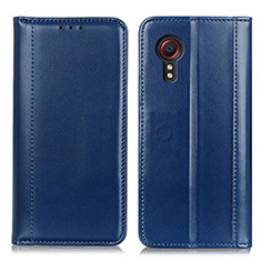 Leather Case Stands Flip Cover Holder M05L for Samsung Galaxy XCover 5 SM-G525F Blue