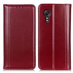 Leather Case Stands Flip Cover Holder M05L for Samsung Galaxy XCover 5 SM-G525F Red