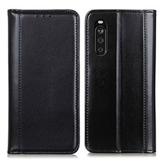 Leather Case Stands Flip Cover Holder M05L for Sony Xperia 10 III Black