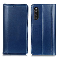 Leather Case Stands Flip Cover Holder M05L for Sony Xperia 10 III Blue