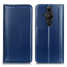 Leather Case Stands Flip Cover Holder M05L for Sony Xperia PRO-I Blue