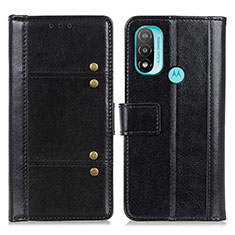 Leather Case Stands Flip Cover Holder M06L for Motorola Moto E20 Black