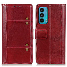 Leather Case Stands Flip Cover Holder M06L for Motorola Moto Edge 20 5G Red