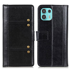 Leather Case Stands Flip Cover Holder M06L for Motorola Moto Edge 20 Lite 5G Black