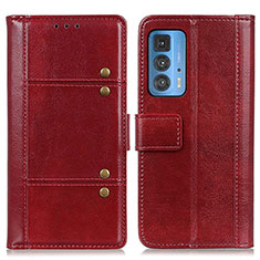 Leather Case Stands Flip Cover Holder M06L for Motorola Moto Edge 20 Pro 5G Red