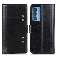 Leather Case Stands Flip Cover Holder M06L for Motorola Moto Edge S Pro 5G Black