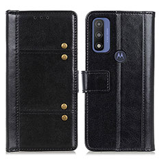 Leather Case Stands Flip Cover Holder M06L for Motorola Moto G Pure Black