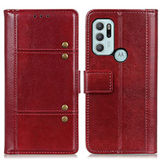 Leather Case Stands Flip Cover Holder M06L for Motorola Moto G60s Red