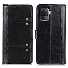 Leather Case Stands Flip Cover Holder M06L for Oppo A94 4G Black