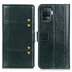 Leather Case Stands Flip Cover Holder M06L for Oppo A94 4G Green