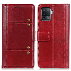 Leather Case Stands Flip Cover Holder M06L for Oppo A94 4G Red