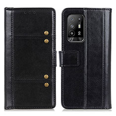 Leather Case Stands Flip Cover Holder M06L for Oppo Reno5 Z 5G Black