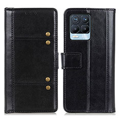 Leather Case Stands Flip Cover Holder M06L for Realme 8 4G Black