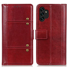 Leather Case Stands Flip Cover Holder M06L for Samsung Galaxy A04s Red