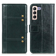 Leather Case Stands Flip Cover Holder M06L for Samsung Galaxy S21 5G Green