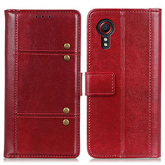 Leather Case Stands Flip Cover Holder M06L for Samsung Galaxy XCover 5 SM-G525F Red