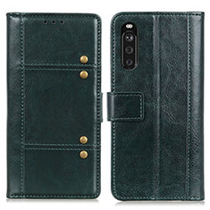 Leather Case Stands Flip Cover Holder M06L for Sony Xperia 10 III Green