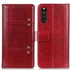 Leather Case Stands Flip Cover Holder M06L for Sony Xperia 10 III Red