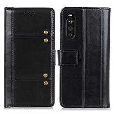 Leather Case Stands Flip Cover Holder M06L for Sony Xperia 10 III SO-52B Black