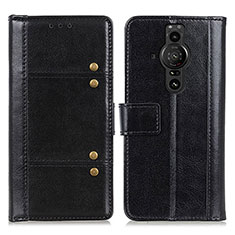 Leather Case Stands Flip Cover Holder M06L for Sony Xperia PRO-I Black