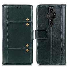 Leather Case Stands Flip Cover Holder M06L for Sony Xperia PRO-I Green