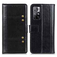 Leather Case Stands Flip Cover Holder M06L for Xiaomi Redmi Note 11S 5G Black