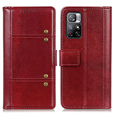 Leather Case Stands Flip Cover Holder M06L for Xiaomi Redmi Note 11S 5G Red