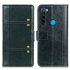 Leather Case Stands Flip Cover Holder M06L for Xiaomi Redmi Note 8 (2021) Green