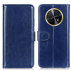 Leather Case Stands Flip Cover Holder M07L for Huawei Nova Y91 Blue