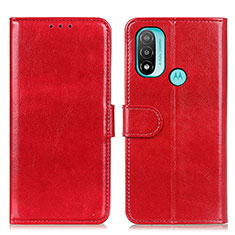 Leather Case Stands Flip Cover Holder M07L for Motorola Moto E20 Red