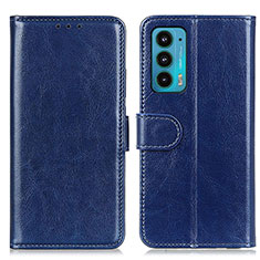 Leather Case Stands Flip Cover Holder M07L for Motorola Moto Edge 20 5G Blue