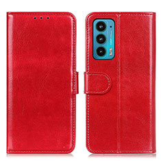 Leather Case Stands Flip Cover Holder M07L for Motorola Moto Edge 20 5G Red