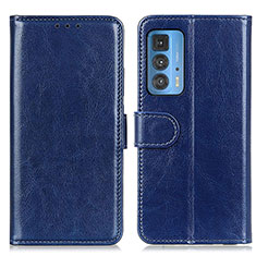 Leather Case Stands Flip Cover Holder M07L for Motorola Moto Edge 20 Pro 5G Blue
