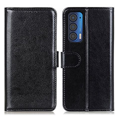 Leather Case Stands Flip Cover Holder M07L for Motorola Moto Edge (2021) 5G Black