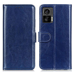 Leather Case Stands Flip Cover Holder M07L for Motorola Moto Edge 30 Neo 5G Blue