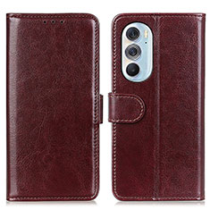 Leather Case Stands Flip Cover Holder M07L for Motorola Moto Edge 30 Pro 5G Brown