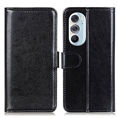 Leather Case Stands Flip Cover Holder M07L for Motorola Moto Edge Plus (2022) 5G Black