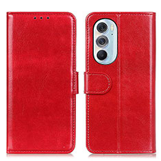 Leather Case Stands Flip Cover Holder M07L for Motorola Moto Edge Plus (2022) 5G Red
