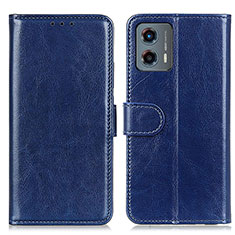 Leather Case Stands Flip Cover Holder M07L for Motorola Moto G 5G (2023) Blue