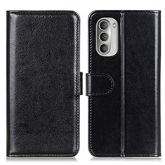 Leather Case Stands Flip Cover Holder M07L for Motorola Moto G Stylus (2022) 4G Black