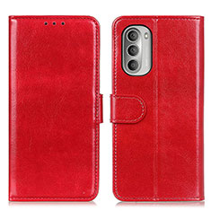 Leather Case Stands Flip Cover Holder M07L for Motorola Moto G Stylus (2022) 4G Red