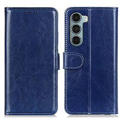 Leather Case Stands Flip Cover Holder M07L for Motorola Moto G200 5G Blue