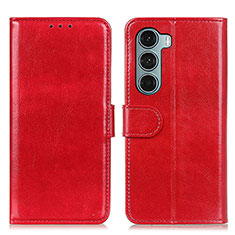 Leather Case Stands Flip Cover Holder M07L for Motorola Moto G200 5G Red