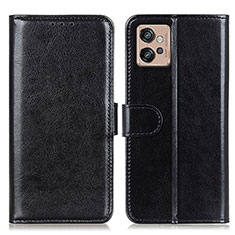 Leather Case Stands Flip Cover Holder M07L for Motorola Moto G32 Black