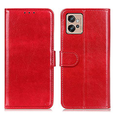 Leather Case Stands Flip Cover Holder M07L for Motorola Moto G32 Red