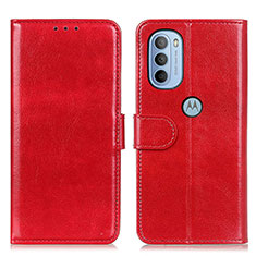 Leather Case Stands Flip Cover Holder M07L for Motorola Moto G41 Red
